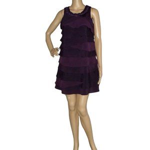 MM Couture by Miss Me Dress Size Large purple layered tiered sleeveless beaded